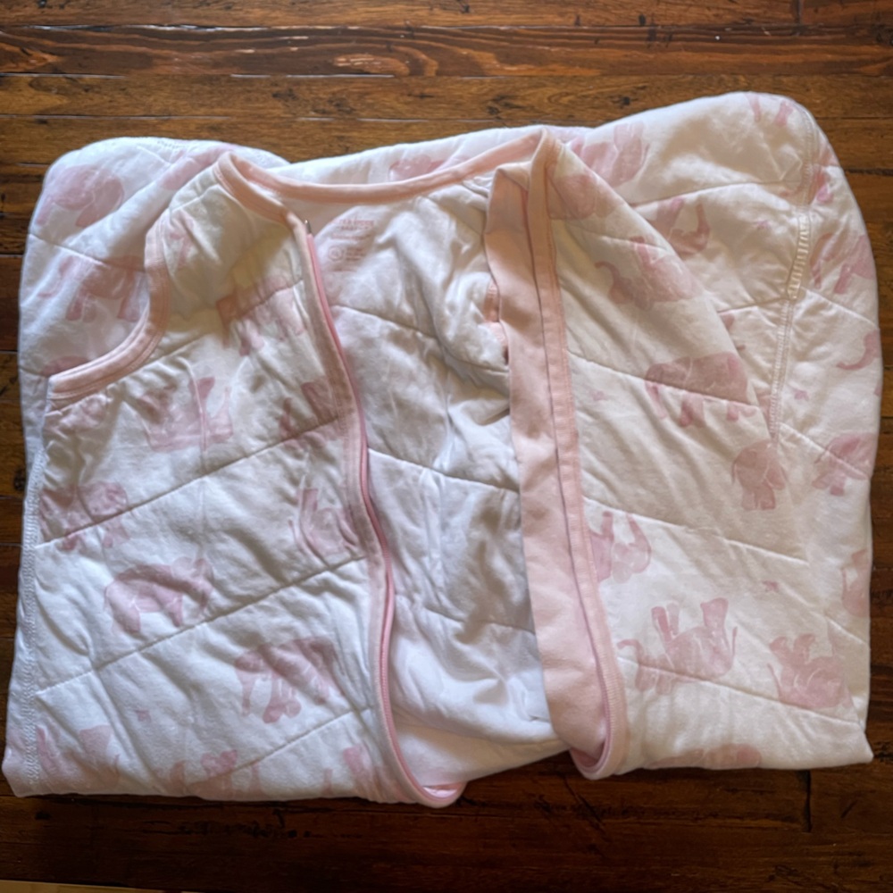 Burt’s Bees Pink Elephant and White Baby Beekeeper Sleep Sack